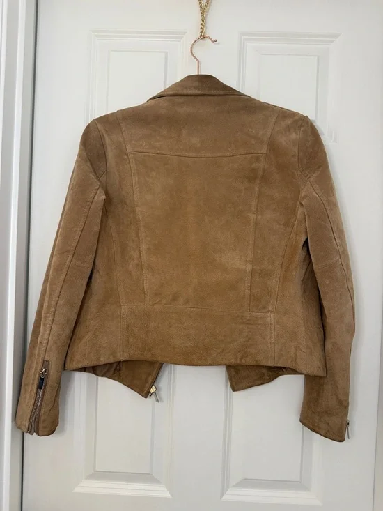Mango Suede Biker Jacket in Camel - Picture 11 of 13